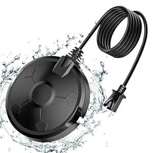 Daoeny Bird Bath Heater, 120W Bird Bath Heaters for Outdoors in Winter, Birdbath Water Heater Full-Covered Aluminum, Heated Bird Bath Pond Deicer Thermostatically Control for Patio Yard Farm (Black)