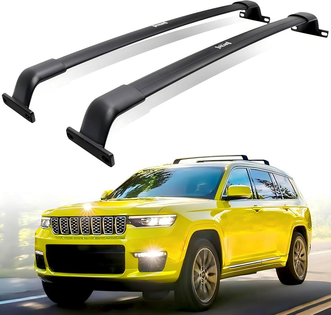 220lb Roof Rack Cross Bars Fit for Grand Cherokee L 2021-2026 & Grand Cherokee WL 2022-2026 Heavy Duty Aluminum Rails Rooftop Cargo Carriers Bikes Surfboards Kayaks Snowboards