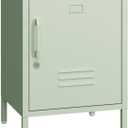 Metal Nightstand Modern End Side Table Steel Bedside Storage CaB0DK925YNbinet with Shelf Easy Assembly for Living Room Bedroom （15.8”W x 15”D x 22.5”H ）