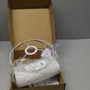 White Lamp Shade, Small Drum Lampshade 8.7" Top x 8.7" Bottom x 8.8" High (Spider), Replacement Lamp Shade Natural Linen Hand Crafted for Table Lamps Floor Lamps Chandelier Lamp, Assembly Required