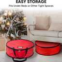 BALEINE Wreath Storage Container, 2 Pack Christmas Wreath Storage Bag with Tear Resistant PE Material and Reinforced Handle for Holiday Xmas (Grey, 30"x8")