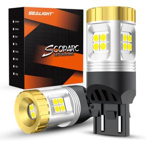 SEALIGHT 7443 LED Bulb for Reverse Backup Light, 1200% Super Bright 7440 7441 7444 T20 W21W LED Light Bulb White for Tail Blinker Bulb Replacement (2PCS)