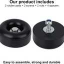 4pcs Trailer Ramp Door Rubber Bumpers, 2.5in Round Bump Truck Cargo Stops with Screws Nuts Spacers, Rubber Pads for Shock Absorption Replacement Parts Accessories