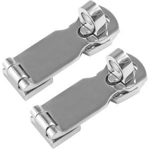 2Pcs Marine Grade 316 Stainless Steel Door Hasps, 3 Inch Heavy Duty Swivel Safety Hasp with Turning Padlock Eye Mount