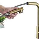 MXCERH Matte Pull-Out Kitchen Sink Faucet 2 Functional Spray Spray Stainless Steel Countertop Mount Kitchen Faucet Hot and Cold Mixer Faucet (Color : Gold)