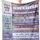Yamco Daughter Gift from Mom - Daughter Gifts from Dad 80"x 60" Blanket - Gifts for Daughters - Mother Day Birthday Presents from Mother Father - to My Daughters Birthday Graduation Gift Ideas