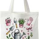 NATSUNO Canvas Tote Bag,Science Graduation Gifts,Tote Bags for Women,Reusable Grocery Bags (Funny-plant)