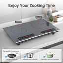 VBGK Double Induction Cooktop, 24 inch 4000W Electric cooktop with hot plate, induction stove top with LED Touch Screen 9 Levels Settings with Child Safety Lock & Timer 110V Induction cooktop 2 burner