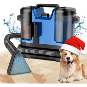 Portable Spot Cleaner Machine for Carpet and Upholstery - 18Kpa Carpet Cleaner with Dual BrushHeads, Easy Move, Cleaning Machine for Furniture, Couch, Stairs, Car and Pet Stain, Blue