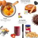 14 Piece Kitchen Utensil Set, with Wooden Handles, Includes Spatula, Whisk, Slotted Spoon - 446F Heat Resistant with Holder for Nonstick Cookware (BPA Free) (Black)