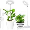 Plant Grow Lights for Indoor Plants, Full Spectrum LED Plant Light with Detachable Stand, Growing Lights with Auto Timer, 10 Brightness, 3 Lighting Modes, Desk Grow Lamp for Small Plants (White with Adapter)