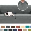 XINEAGE 2026 New 3 Pieces Couch Covers for 2 Extra Large Cushion Sofa Super Stretch Sofa Cover for 2 Large Seat Universal Loveseat Slip Cover for Living Room (Light Gray), 71"-91"(2 Cushions)