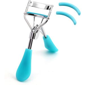 3 x Eyelash Curler - Ergonomic Design for All Eye Shapes, Precision Curl Control, Superior Long- Lasting Curl, Gentle on Lashes, Includes 2PCS Silicone Replacement Pads, Easy to Use (Blue)