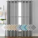 H.VERSAILTEX White Sheer Linen Curtains for Living Room 84 inches Long Bedroom Curtains 2 Panel Sets Grommet Semi Sheer Elegant Soft Light Filter Window Treatments Curtain, Gray