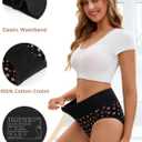 INNERSY Women's Underwear Cotton Soft Underwear High Waisted Breathable Briefs 5 Pack (Black, L)