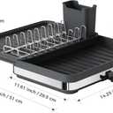 Sineng Expandable Dish Drying Rack,Stainless Steel Foldable Dish Rack with Cutlery Holder,Multifunctional Compact countertop Dish Drainer,Space Saving extendable Big Capacity Dish Holder