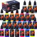 ARTME Airbrush Paint, 24 Colors Airbrush Paint Set Include Metallic and Neon Colors, Opaque & Water Based, Leather & Shoe Airbrush Paint Kit for Artists, Beginners, and Students