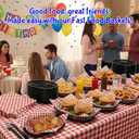 Plastic Fast Food Baskets with Paper Liners, 10.46.3 in Black Baskets & 1212 in Red Liners, Set of 10 Baskets & 100 Sheets for Burgers, Fries, Sandwiches, Parties, BBQ & Birthday