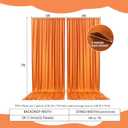 2 Panels Orange Backdrop Curtain, 10 x 7 Feet Background Curtains for Parties, Weddings, Baby Showers, Bachelorette Halloween, Christmas Birthday Party Photoshoot Backdrop Curtains Decorations
