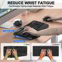 Wireless Keyboard and Mouse Combo, EDJO 2.4G Full-Sized Wave Keys Ergonomic Keyboard and Wireless Optical Mouse, Energy-Saving Wireless Mouse Keyboard for Computer, Mac, Laptop, PC, Windows(Black)