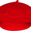choyaxo French Beret Hats Solid Classic Beret Hats for Women Girls (One Size, Red)