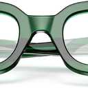 VISOONE Rectangle Blue Light Blocking Glasses Thick Square Frame Computer Glasses Vintage Women Men Harmony (Basil Green)