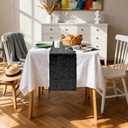 Sequin Table Runners 72 Inches Long Black Glitter Table Runner for Party, Wedding, Bridal Baby 6 Pcs, Black