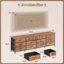 Huuger 70 Inch Dresser for Bedroom, TV Stand for 65, 75, 80 Inch TV, 13 Fabric Drawer Long Dresser, Large Entertainment Center for Bedroom, Wide Chest of Drawer with Storage, Rustic Brown