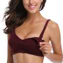 Womens Nursing Bra for Breastfeeding Seamless Clip Down Push Up Padded Maternity Bras 4-Pack (M)