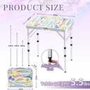 Yriuat Folding Camping Table 2ft Portable Pinic Table Adjustable Height Small Card Table Aluminum Foldable Lightweight with Carry Handle for Outdoor Indoor Hiking Camp BBQ Beach (Blooming Floral)