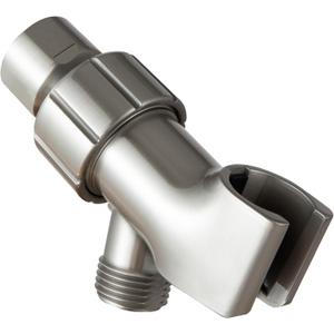 OFFO Shower Head Holder with Solid Metal Ball for Handheld Shower Head, Brushed Nickel Adjustable Shower Arm Mount for Connecting Shower Arm and Shower Hose, 1/2 in IPS Female Inlet and Male Outlet