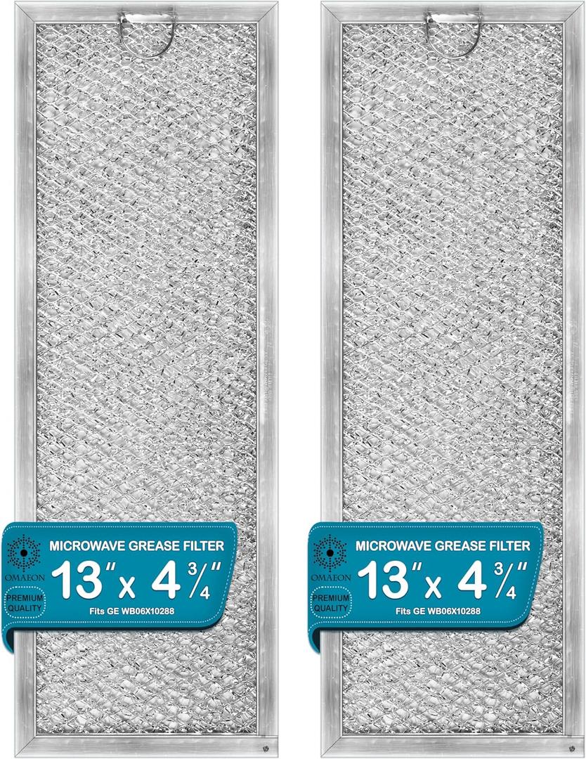 WB06X10288 Grease Filter Replacement for GE Microwave Oven, 4.75" x 13" (Packed in Box)(2-Pack)