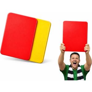Jumbo Referee Card - 17" x 13" Oversized Red and Yellow Dual-Sided Referee Card for Sports Fans - Game Day Prop, Stadium Accessory, Soccer Crowd Favorite - 5mm Thick