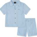 Hurley Baby and Toddler Boys' Short Sleeve Button Up Shirt and Shorts 2-Piece Outfit Set, Size: 2T