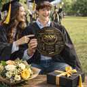 5 x 2026 Graduation Decorations, 11.6 Inch Vinyl Black Gold Keepsake Sign for Dorm Room, Class of 2026 Fun Facts Graduation Centerpieces for Tables Sign Decor, Grad Photo Props, Graduation Gifts