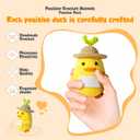 3 x Positive Duck, Positive Crochet Duck, Suitable for Room Office Desktop Decoration, Teacher, Friend, Colleague, Graduation Gift, Fun Emotional Gift, Emotional Motivation Crochet Duck