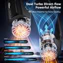 Mavax ChillGo Portable Neck Fan - 8000mAh Personal Wearable Fan, 9000 RPM Direct-flow 4X Powerful 360 Airflow Cooling Fan, Max 16H, 4 Speeds, LED Display, Great Gifts for Men Women - 5th Gen Black