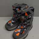 Boys Girls Snow Boots Outdoor Waterproof Winter Kids Shoes Grey/ Orange, 11 Little Kid