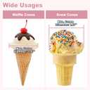 Acrylic Ice Cream Cone Holder 9 Holes Ice Cream Cones Cabinet with 10 Paper Cups, Ice Cream Cone Display Case for Waffle Cones Desserts Sushi Display