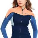GoldFin Wetsuit Top Women, 2mm Wetsuits Jacket Long Sleeve Neoprene Tops for Water Aerobics Diving Surfing Swimming XL