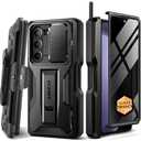 TONGATE for Z Fold 5 Case, [with S Pen Slot & Hinge Protection] [Privacy Glass Screen Protector] Full-Body Military Drop Phone Case for Samsung Galaxy Z Fold 5 with Kickstand & Belt Clip, Black