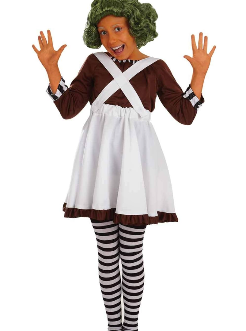 fun shack Girls Oompa Loompa Costume Kids Chocolate Factory Worker Dress Outfit Small