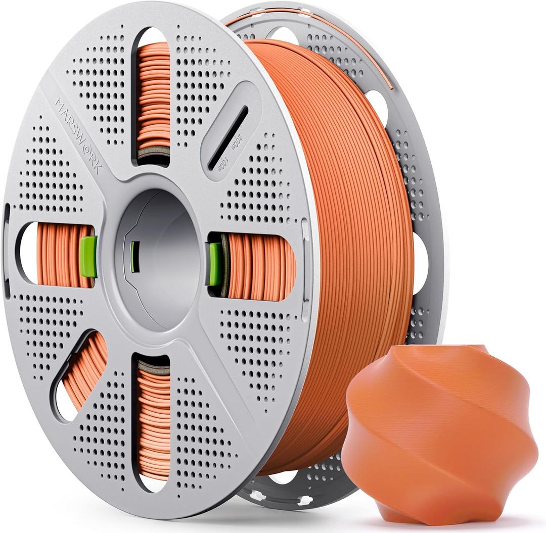 Matte PLA Filament with Quick-Swap Reusable Spool 1kg (2.2lbs), 1.75mm 3D Printing Filament, Compatible with Bambu Lab 3D Printers  Orange Red