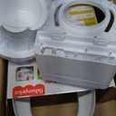 Fisher-Price 2-N-1 Potty Trainer with Flushing Sounds, Chart & Storage  White Floor Potty Chair with Splash Guard, Removable Ring & Bowl, Patented Snap Safe Ring Technology