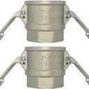 VARMHUS Stainless Steel 316 2" Type D Trash Pump Adapter Female Camlock,Type D Cam and Groove Hose Fitting