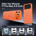 3 x Magnetic for iPhone 17 Pro Max Case Fits MagSafe Camera Len Protector*1 16FT Drop Resistant Matte Skin Feeling Back Cover Shockproof Slim Fit for iPhone 17 Pro Max Phone Case 6.9 inch,Orange