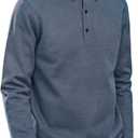 Men's Polo Sweater Fashion Collar Casual Sweater (Blue, L)