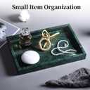 YMXYJM Real Natural Marble Tray for Bathroom, Genuine Marble Stone Vanity Tray, Luxury Storage Trays for Kitchen, Vanity, Home Decor, Dresser, Non-Resin/Non-Ceramic, 12"x 8"x 1.2", Dark Green