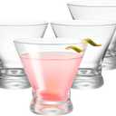 GLING Martini Glasses, 8 oz.,Stemless, Set of 4, Cocktail Glasses for Liquor, whisky, Margarita, Great for Parties, Weddings and All Occasions, Bar, Gift, Crystal Clear Glassware