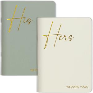 Elegant Vow Books With Gold Foil Lettering For Your Wedding - Perfectly Sized His and Hers Vow Books With Plenty Of Pages To Write Whatever is on Your Heart - A Beautiful Addition For The Wedding Day